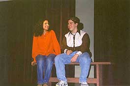Denise Glinatsis and Mike Mraz as Sandy Scheuer and Jeff Miller in Kent State:A Requiem (2000)